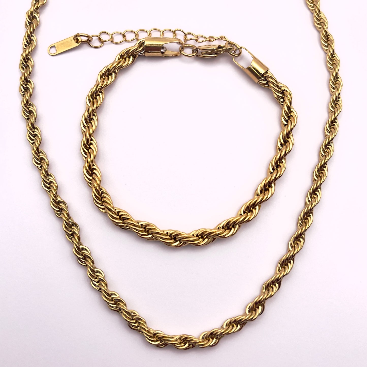 Eiro Gold Spiral Necklace and Bracelet Pairing