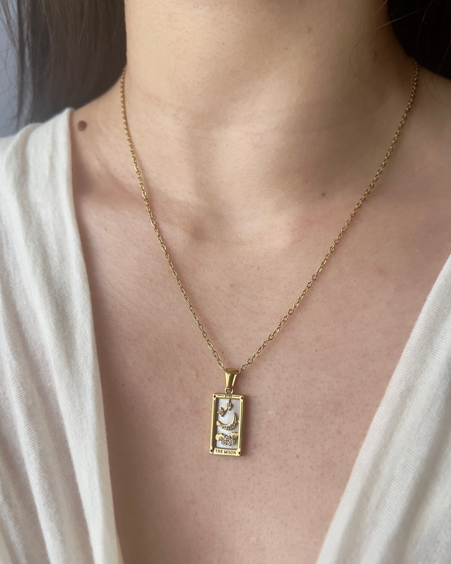 Irai:Moon Alluring Gold Plated Tarot Necklace