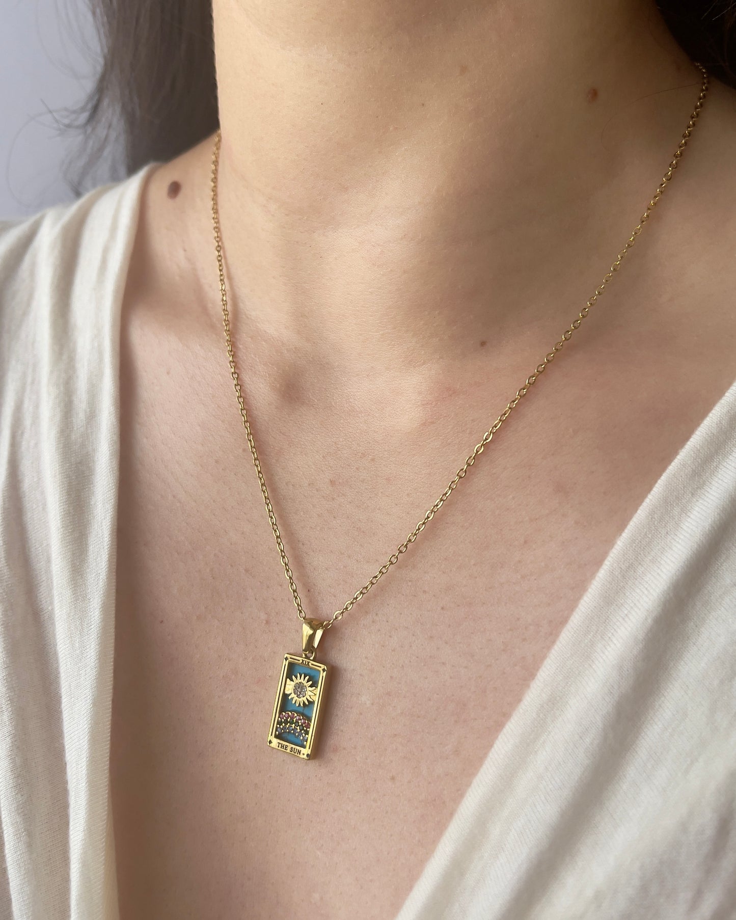 Irai:Sun Alluring Gold Plated Tarot Necklace