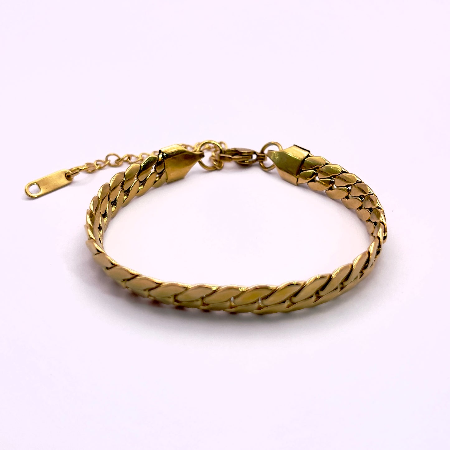 Ygos Wide Gold Scale Bracelet