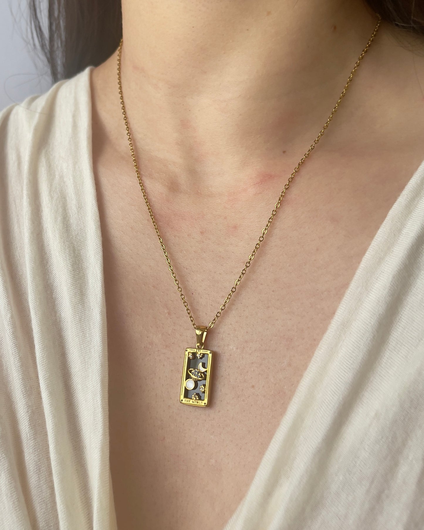 Irai:World Alluring Gold Plated Tarot Necklace